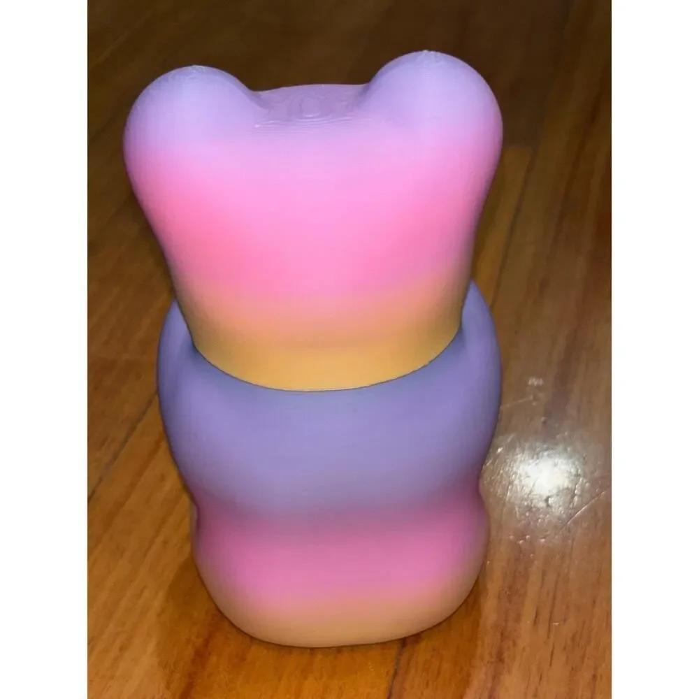 Gummy Bear Candy Jar | Pastel Ombre Storage Container, Desk Organizer